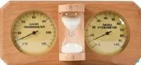 термометр с гигрометром банная станция, пес.часы, канад. кедр th-25-r-gold, 212f, банный эксперт